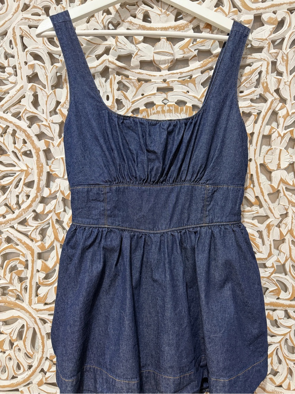 Altered State Blue Denim Skort with Pockets and adjustable straps